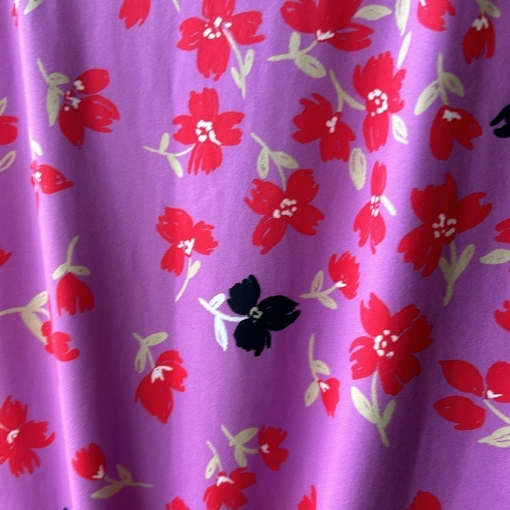 Wrap Top Purple Red Black Floral Design Sleeveless Top Medium Travelers Top - Picture 3 of 6